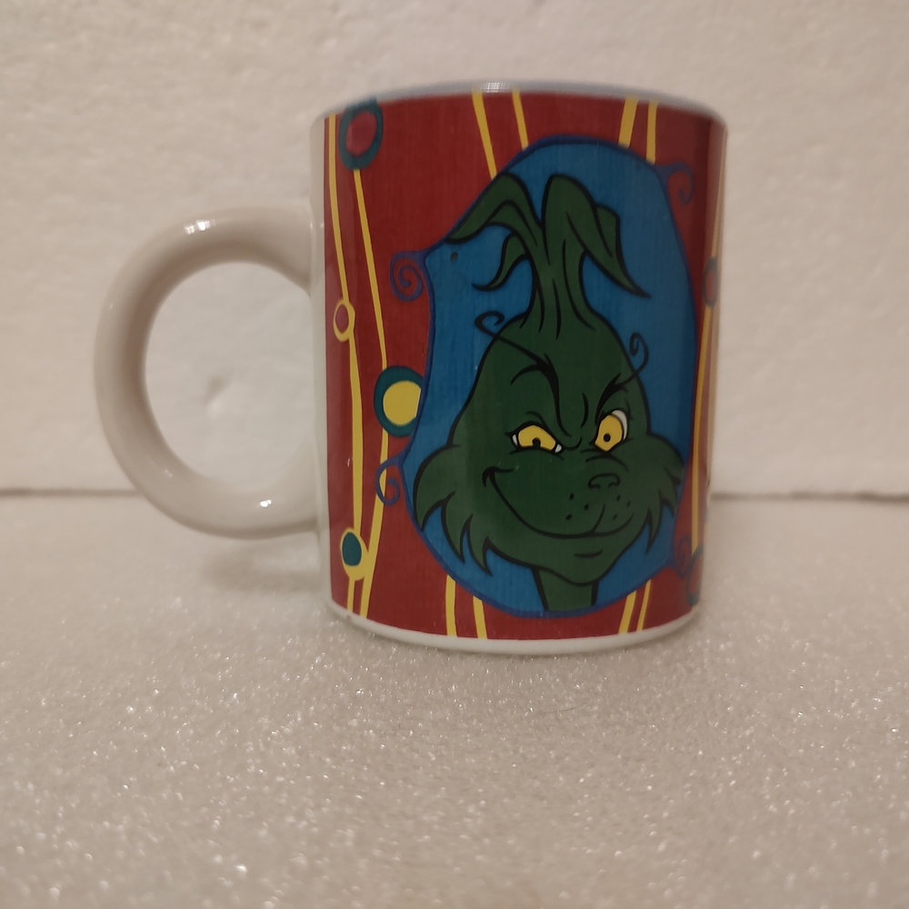 Grinch Themed Coffee Mug - Red and Blue Christmas